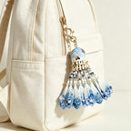 Handcrafted Blue Badminton Ornament, Backpack Charm & Mini Wind Chime, Souvenir Gift for Badminton Lovers