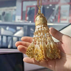 Handcrafted Gold Badminton Ornament, Backpack Charm & Mini Wind Chime, Souvenir Gift for Badminton Lovers