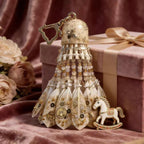 Handcrafted Gold Badminton Ornament, Backpack Charm & Mini Wind Chime, Souvenir Gift for Badminton Lovers