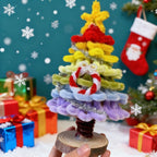 Rainbow Christmas Tree Pipe Cleaner DIY Kit | Handmade Mini Xmas Tabletop Decor
