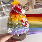 Rainbow Christmas Tree Pipe Cleaner DIY Kit | Handmade Mini Xmas Tabletop Decor