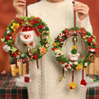 Santa Christmas Wreath Pipe Cleaner DIY Kit | Handmade Holiday Door Hanging Wreath Decor
