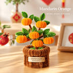 DIY Chenille Stem Orange Bonsai Kit, Handmade Mini Potted Fruit Tree Craft Kit for Home Decor & Gift