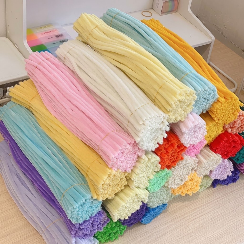 Dense Chenille Stems Pipe Cleaners, Macaron Color Craft Sticks for DIY Crafts