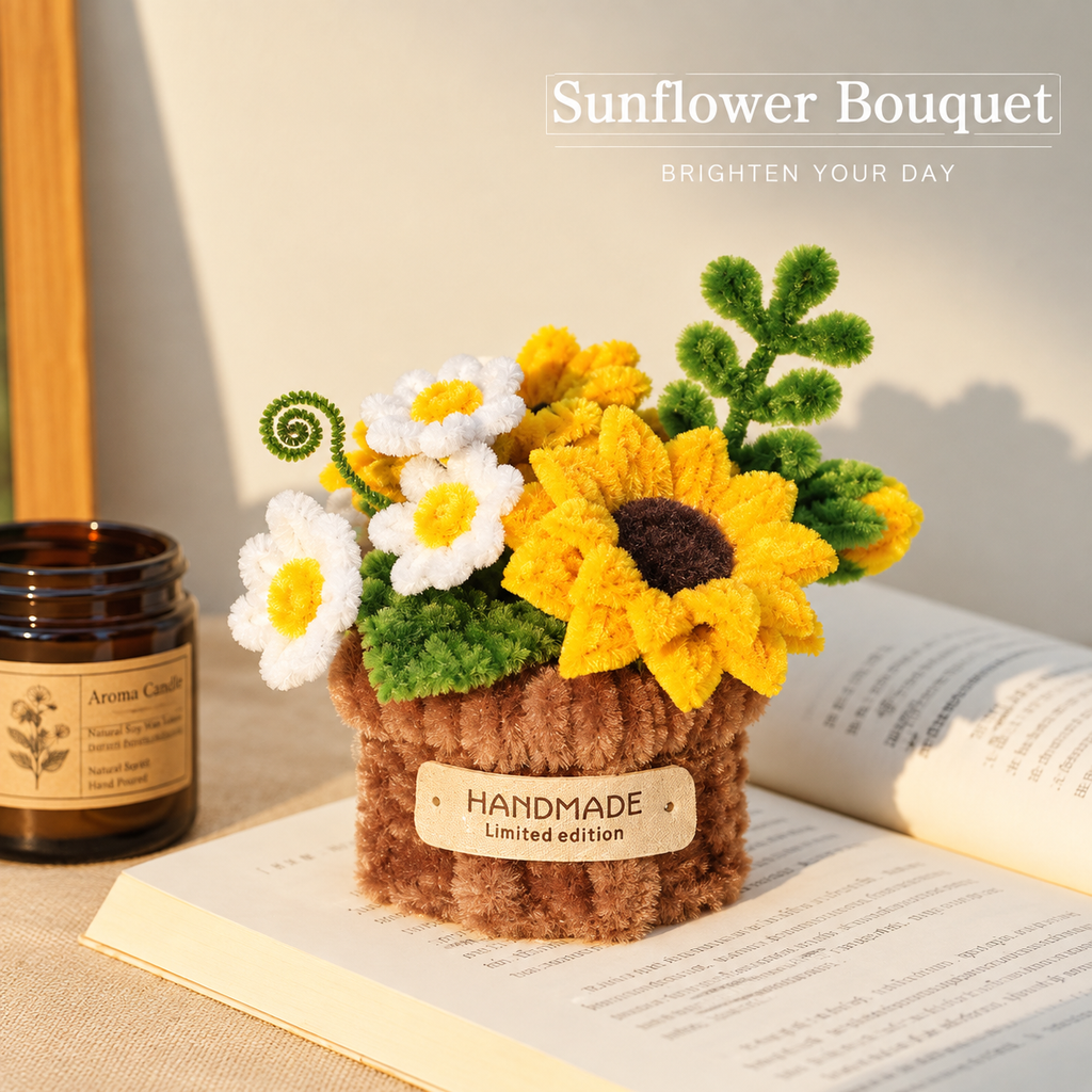 DIY Chenille Stem Orange Bonsai Kit, Handmade Mini Potted Fruit Tree Craft Kit for Home Decor & Gift