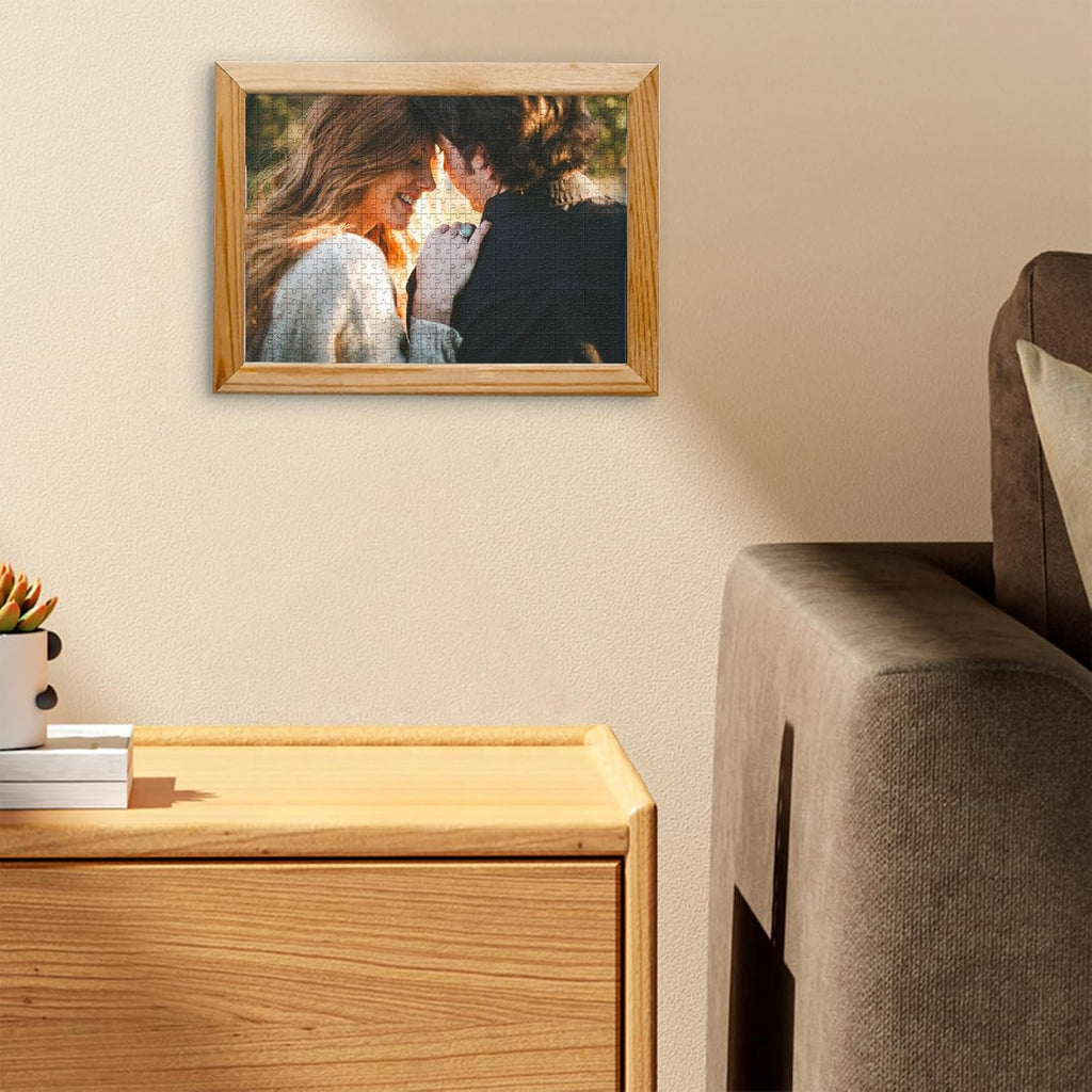 Custom Photo Jigsaw Puzzle with Frame, Personalized Picture Puzzle Board, DIY Hand‑Crafted Keepsake Gift