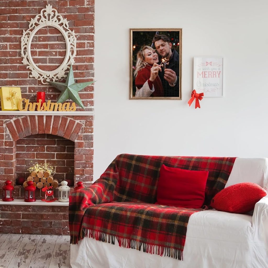 Custom Photo Jigsaw Puzzle with Frame, Personalized Picture Puzzle Board, DIY Hand‑Crafted Keepsake Gift