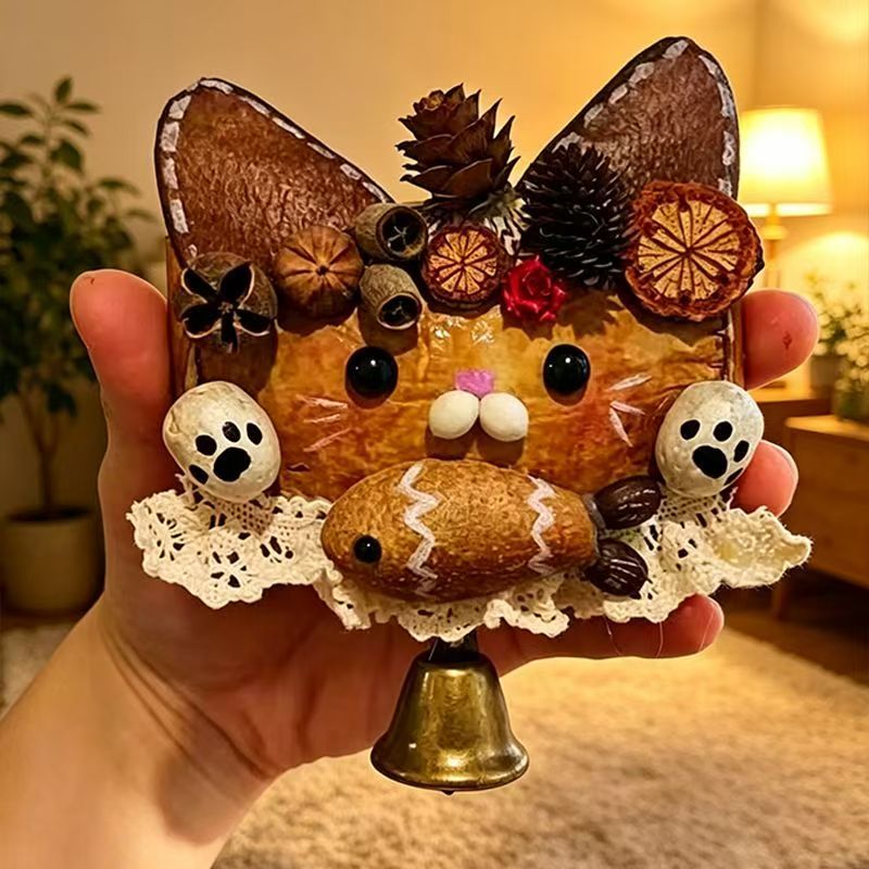 Keteng Plant-Based Cat Pod Doll Pendant - Unisex Mini Cute Collectible Cat Doll Hanging Ornament, Home & Graduation Gift Supplies, Small Festive Party Decor