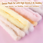 20mm Rabbit Faux Fur Pipe Cleaners, 10PCS Soft Fluffy Chenille Stems, No Shedding Craft Supplies for DIY Plush Dolls