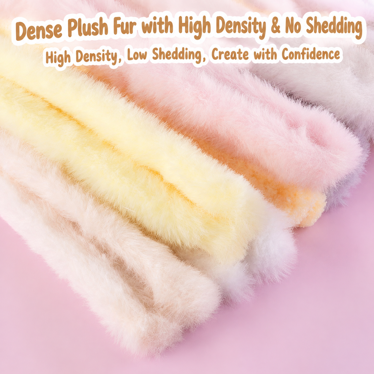 20mm Rabbit Faux Fur Pipe Cleaners, 10PCS Soft Fluffy Chenille Stems, No Shedding Craft Supplies for DIY Plush Dolls