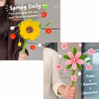 Peach Blossom Spinning Pinwheel Pipe Cleaner DIY Kit | Spring Handheld Floral Craft Set