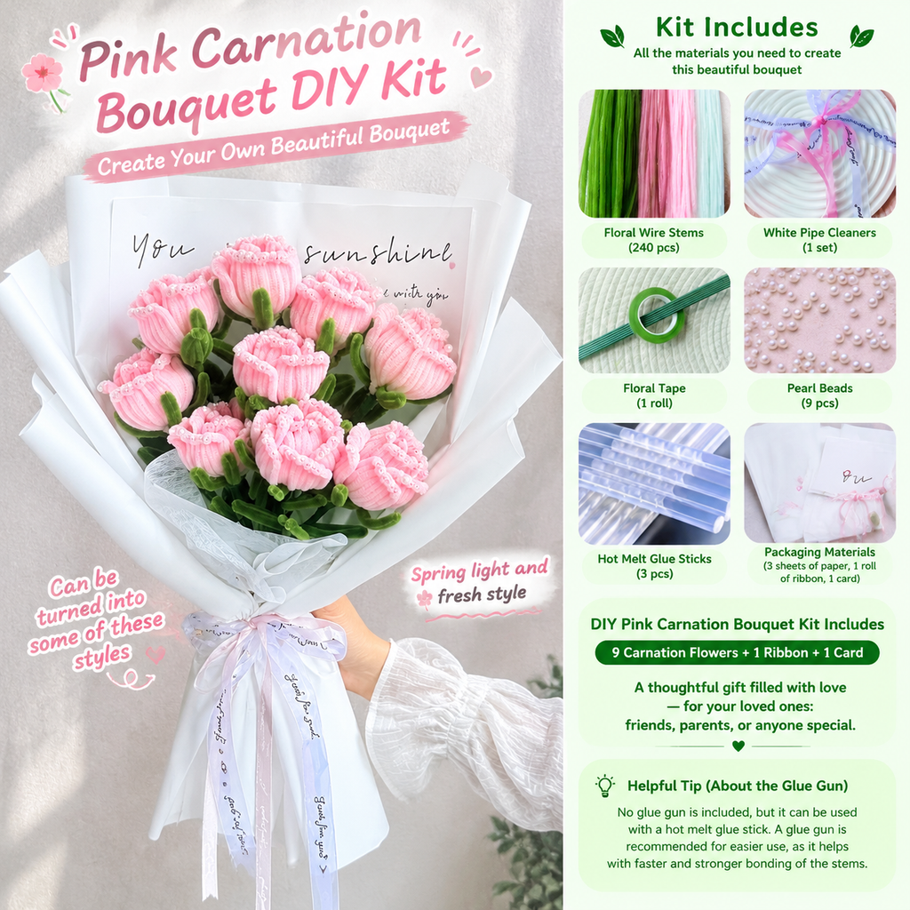 Forever Flower Bouquet Pipe Cleaner DIY Craft Kit| Handmade Forever Flower Gift for Her