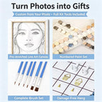 Personalized Paint by Numbers Kit for Adults, Acrylic Painting Oil Painting on Framed & Stretched Canvas, Customized DIY Paint by Numbers Set Painting for Beginners