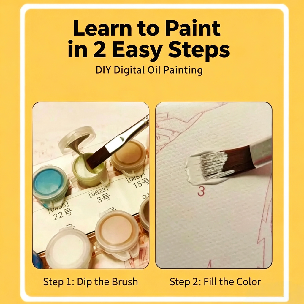 Personalized Paint by Numbers Kit for Adults, Acrylic Painting Oil Painting on Framed & Stretched Canvas, Customized DIY Paint by Numbers Set Painting for Beginners