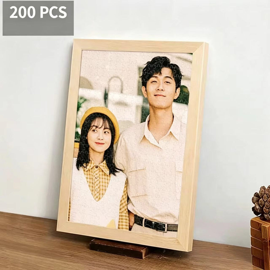 Custom Photo Jigsaw Puzzle with Frame, Personalized Picture Puzzle Board, DIY Hand‑Crafted Keepsake Gift